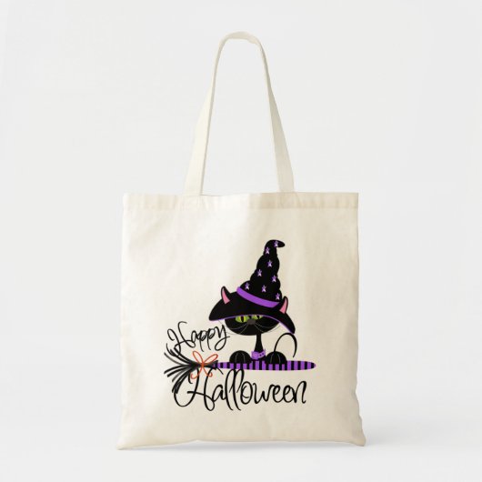 Halloween Black Cat Trick or treat tas! Tote Bag (Voorkant)