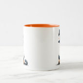 Halloween Black Cat Tweekleurige Koffiemok (Center)