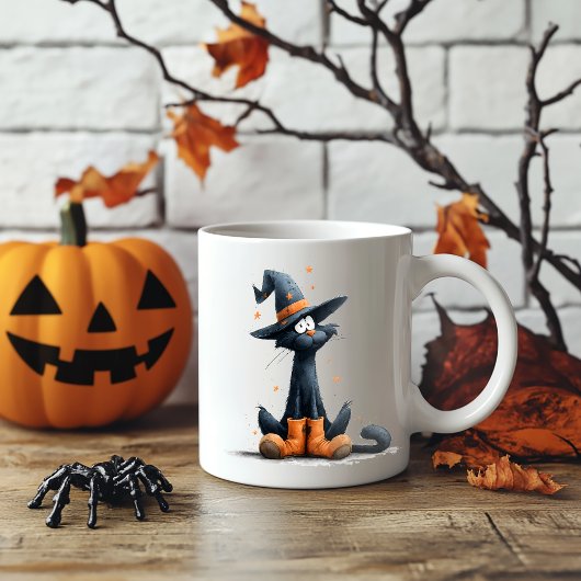 Halloween Black Cat Tweekleurige Koffiemok