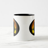 Halloween Black Cat Tweekleurige Koffiemok (Center)