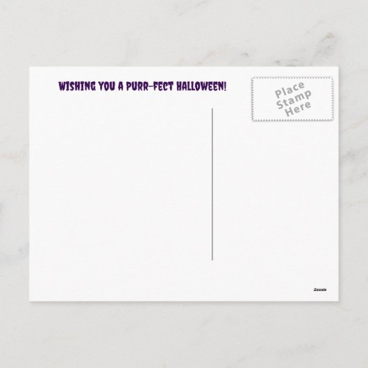 Halloween Black Cat Vampire Schattige Grappig Feestdagenkaart (Achterkant)