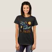 Halloween Black Cat Van Gogh Starry Night Cat Love T-shirt (Voorkant volledig)
