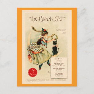 Halloween  Black Cat Victoriaans Magazine Briefkaart
