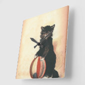  HALLOWEEN Black Cat Vierkante Klok (Hoek)