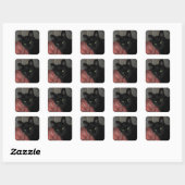 Halloween Black Cat Vierkante Sticker (Vel)