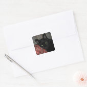 Halloween Black Cat Vierkante Sticker (Envelop)