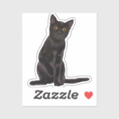 Halloween Black Cat Waterverf Sticker (Vel)
