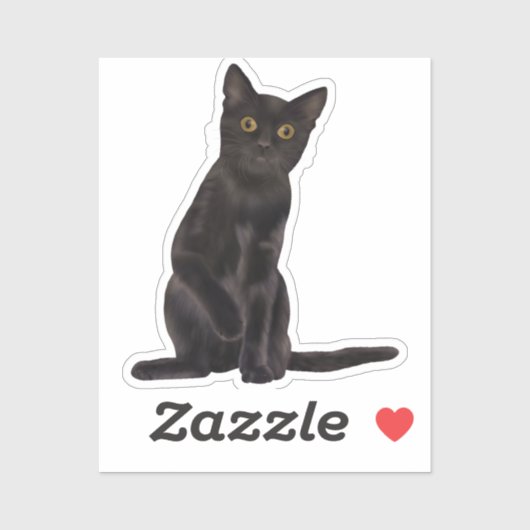 Halloween Black Cat Waterverf Sticker (Vel)