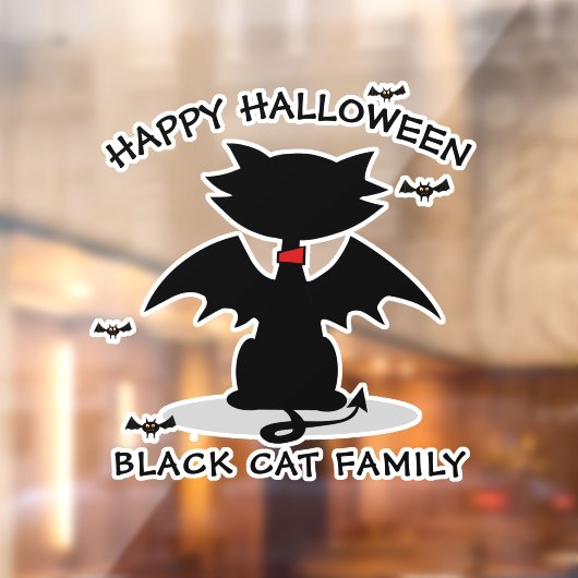 Halloween Black Cat Window Cling Raamsticker (Vel 2)