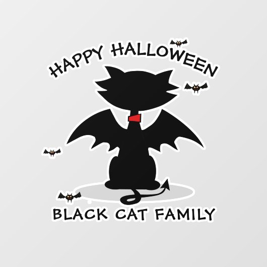 Halloween Black Cat Window Cling Raamsticker (Vel)