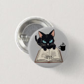 Halloween Black Cat Witch Brew Recept Boek, Spooky Ronde Button 3,2 Cm (Voorkant /achterkant)