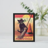  Halloween Black Cat Witch Card Briefkaart (Staand voorkant)