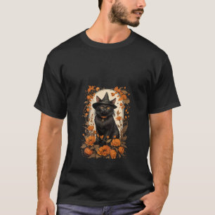 Halloween Black Cat Witch Pet Herfst Vibes pompoen T-shirt