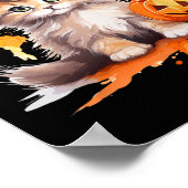 Halloween Black Cat Witch Pet pompoen voor kindere Poster (Hoek)