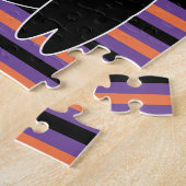 Halloween Black Cat Witch Pet Stripes Legpuzzel (Zijkant)
