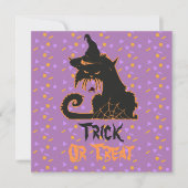 Halloween Black Cat Witch Spooky Spider Confetti Kaart (Voorkant)