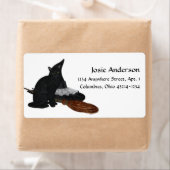 Halloween Black Cat Witches Pet Adresetiketten Etiket (Insitu)