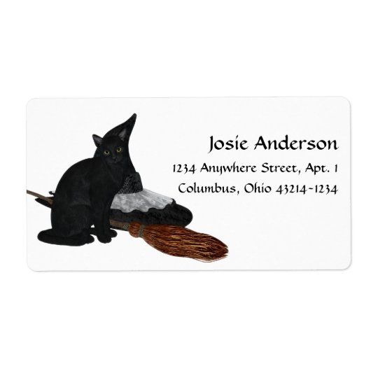 Halloween Black Cat Witches Pet Adresetiketten Etiket (Voorkant)