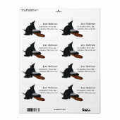 Halloween Black Cat Witches Pet Adresetiketten Etiket (Full Sheet)