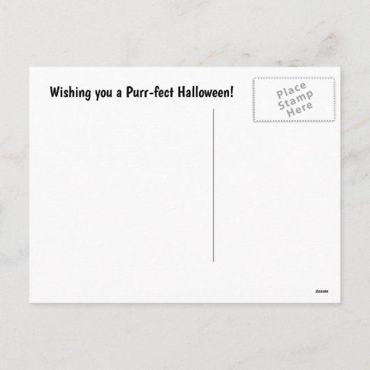 Halloween Black Cat Witchy Candle Schattige Feestdagenkaart (Achterkant)