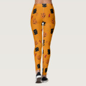 Halloween Black Cats and Pumpkins Pattern Leggings (Achterkant)