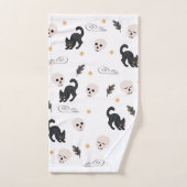 Halloween Black Cats and Skulls Bad Handdoek (Handdoek)
