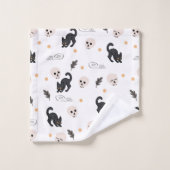 Halloween Black Cats and Skulls Bad Handdoek (Wasdoekje)