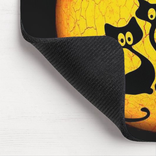 Halloween Black Cats and Spider Web Muismat (Hoek)