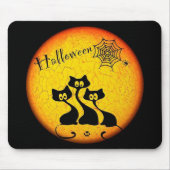 Halloween Black Cats and Spider Web Muismat (Voorkant)