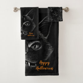 Halloween Black Cats Bad Handdoek