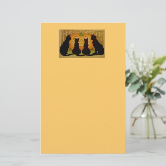 Halloween Black Cats Briefpapier (Staand voorkant)
