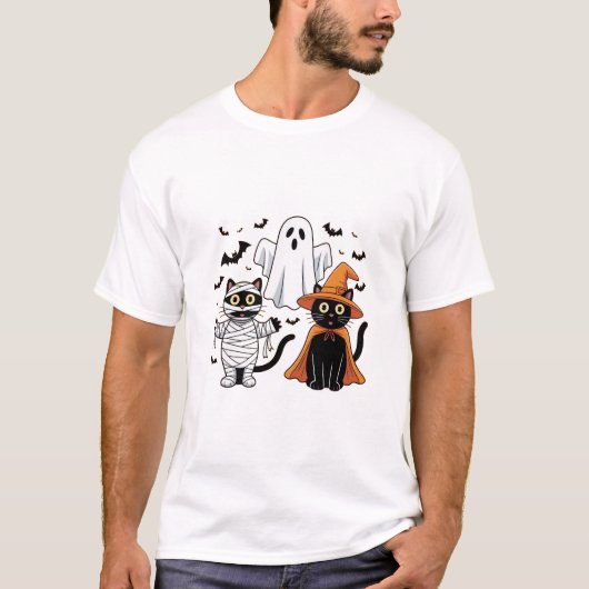 Halloween Black Cats – Cute & Spooky Design T-shirt (Voorkant)