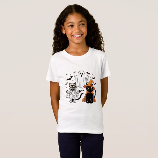 Halloween Black Cats – Cute & Spooky Design T-shirt (Voorkant volledig)