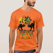  Halloween Black Cats en Pomkins T-shirt (Voorkant)