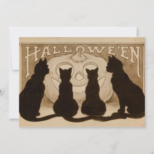  Halloween Black Cats Invitation card Kaart (Voorkant)