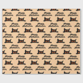 Halloween Black Cats Naadloos inpakpapier (Vlak)