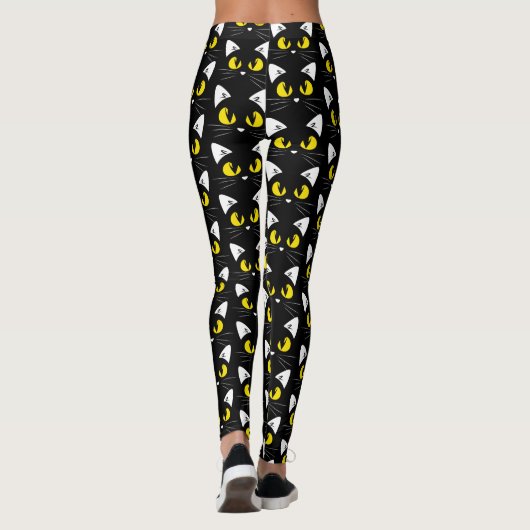Halloween Black Cats Patroon Leggings (Achterkant)
