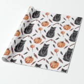 Halloween Black Cats, pomkins and Trees Cadeaupapier (Uitgerold)