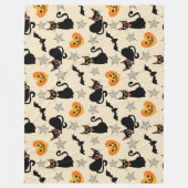 Halloween Black Cats, Pomkins, Bats en Webs Fleece Deken (Voorkant)