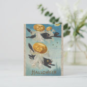 Halloween Black Cats & Pumpkin Ghosts  Briefkaart (Staand voorkant)