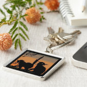 Halloween Black Cats - Sleutelhanger (Zijkant)