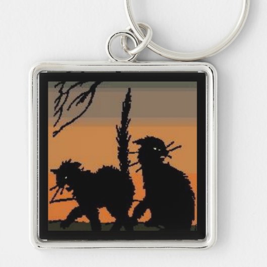 Halloween Black Cats - Sleutelhanger (Voorkant)