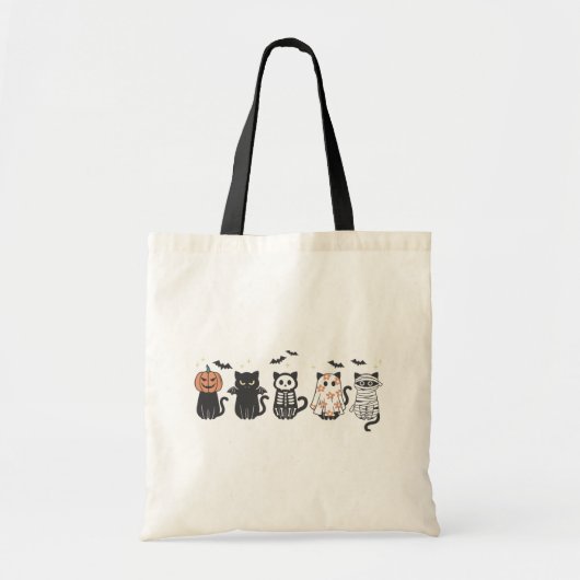 Halloween Black Cats Spooky Schattige Funny Tote Bag (Voorkant)