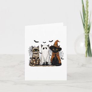 Halloween Black Cats Spooky Seizoen Herfst Witchy Kaart
