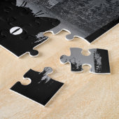 Halloween Black Cats Witch and Bats Legpuzzel (Zijkant)