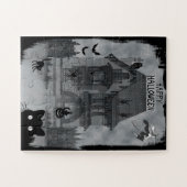 Halloween Black Cats Witch and Bats Legpuzzel (Horizontaal)