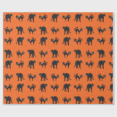 Halloween Black Cats Wrapping Paper Cadeaupapier (Vlak)