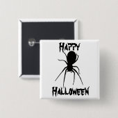 Halloween Black Creepy Spider Button (Voorkant /achterkant)