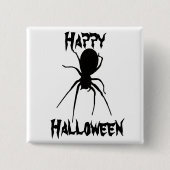 Halloween Black Creepy Spider Button (Voorkant)