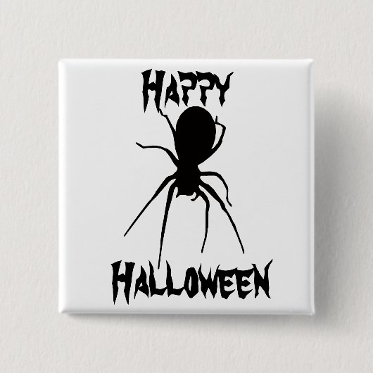 Halloween Black Creepy Spider Button (Voorkant)